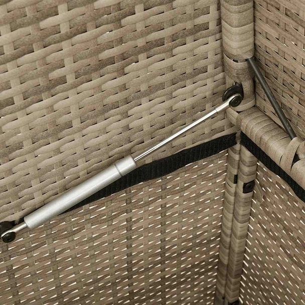 Пейка за съхранение 120×50×90,5 см бежова — PE ратан — с възглавница - Image 8
