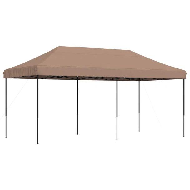 Pop-up парти шатра 5,8 x 2,9 м кафява — оксфорд с PVC — стоманена рамка - Image 2
