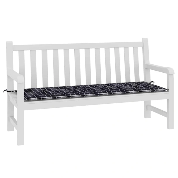 Възглавница за пейка 150x50x4 см черно каре — оксфорд плат - Image 3