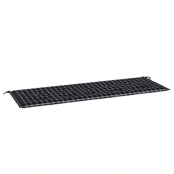 Възглавница за пейка 150x50x4 см черно каре — оксфорд плат - Image 2