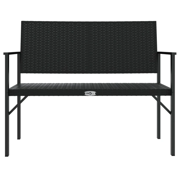 2-местна градинска пейка 109×62×88 см черна — PE ратан - Image 3