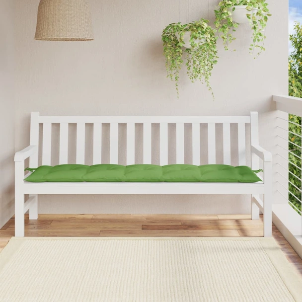 Възглавница за пейка 180x50x7 см меланж зелена — 100% полиестер - Image 3