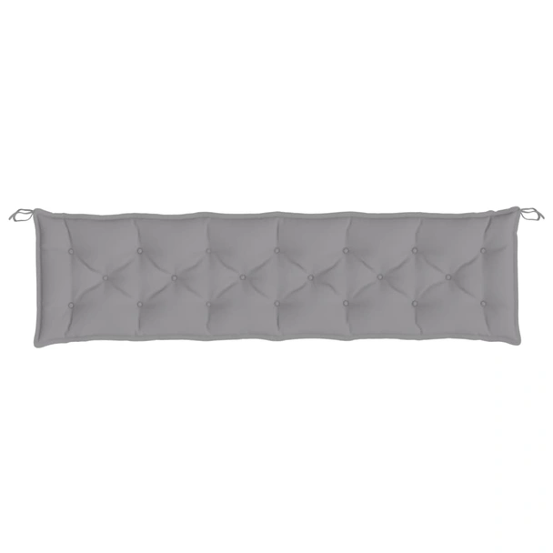 Възглавница за пейка 200x50x7 см сива — оксфорд плат - Image 4