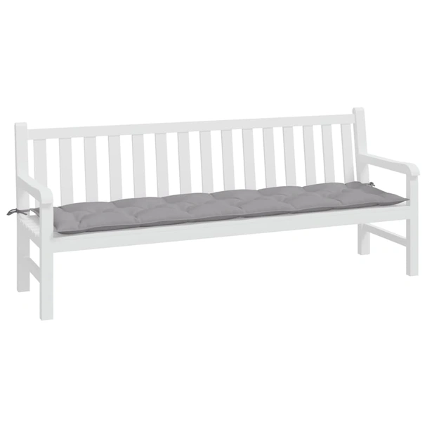 Възглавница за пейка 200x50x7 см сива — оксфорд плат - Image 3