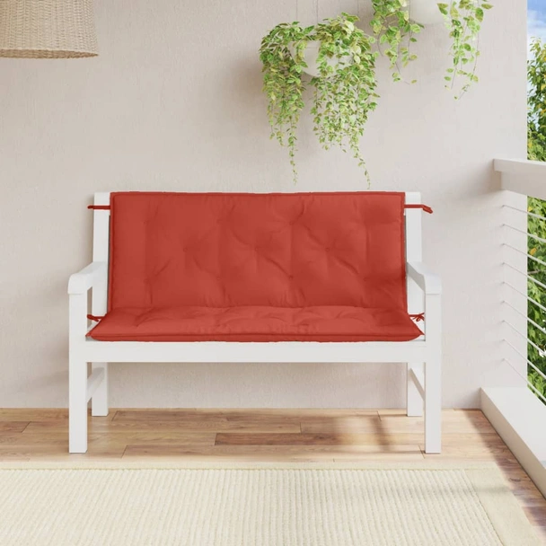 Възглавници за пейка 120x50x7 см червени — комплект 2 бр - Image 3