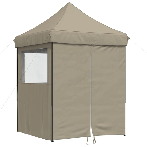 Pop-up парти шатра 2 x 2 м таупе — оксфорд с PVC — 4 стени — стомана - Image 2