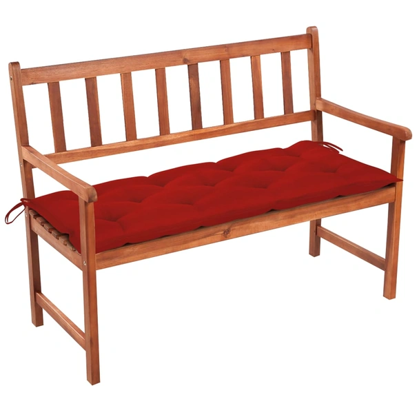 Градинска пейка 120x50x90 см кафява — акация масив — червена (7 см)