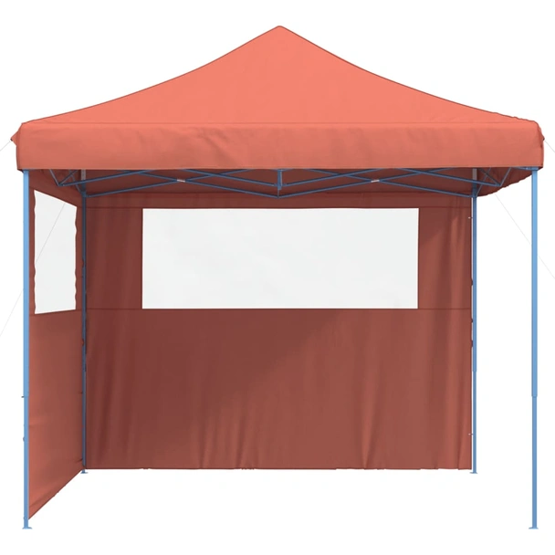 Pop-up парти шатра 2,9 x 2,9 м теракота — оксфорд с PVC — 2 стени — стомана - Image 3