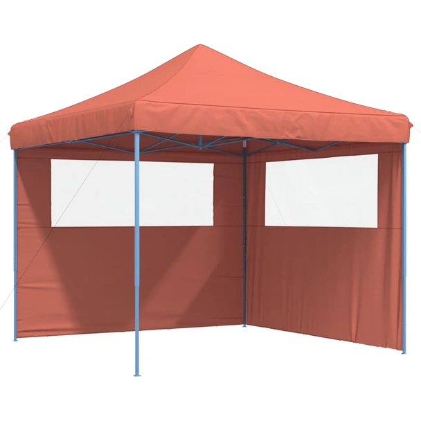 Pop-up парти шатра 2,9 x 2,9 м теракота — оксфорд с PVC — 2 стени — стомана - Image 2