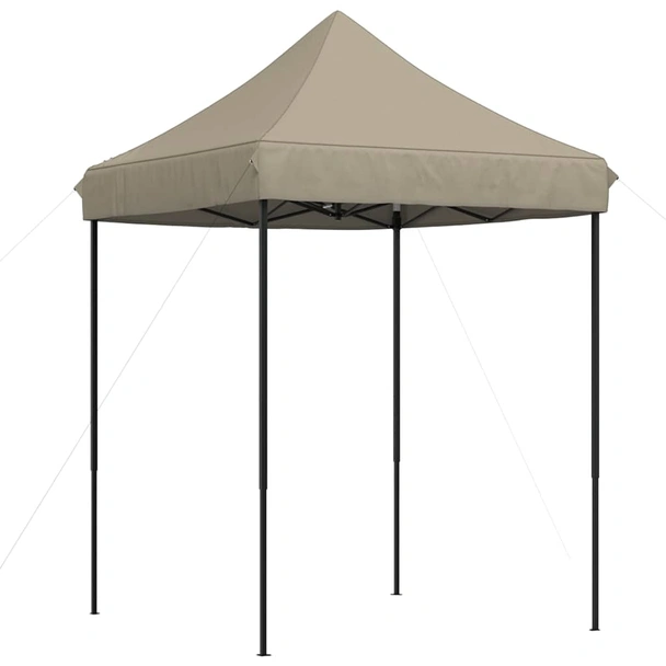 Pop-up парти шатра 2 x 2 м таупе — оксфорд плат с PVC — стоманена рамка - Image 5