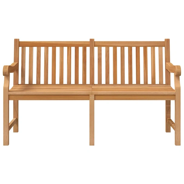 Градинска пейка 150x69x92 см кафява — тиково дърво масив - Image 3