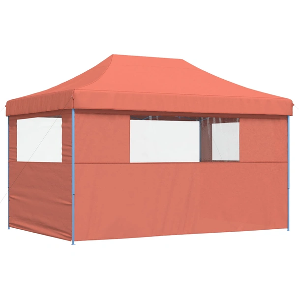 Pop-up парти шатра 4,4 x 2,9 м теракота — оксфорд с PVC — 3 стени — стомана - Image 5