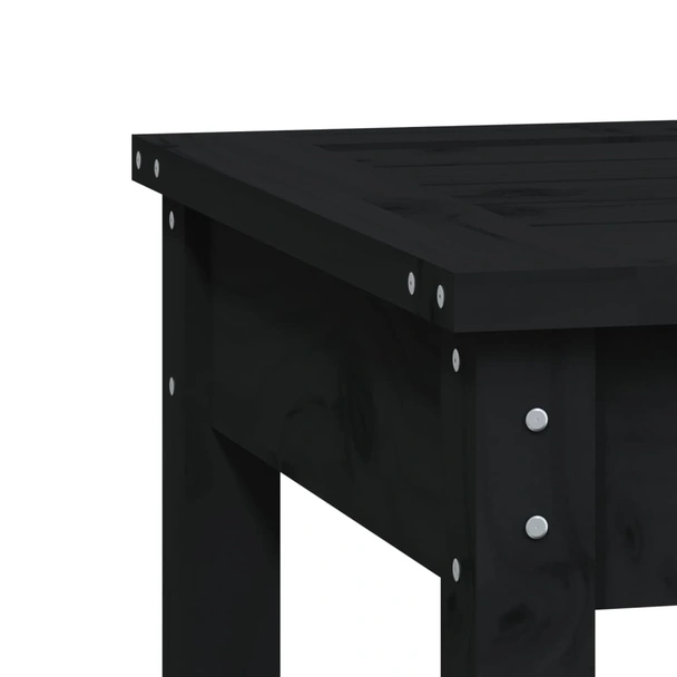 Градинска пейка 80×44×45 см черна — борово дърво масив - Image 6