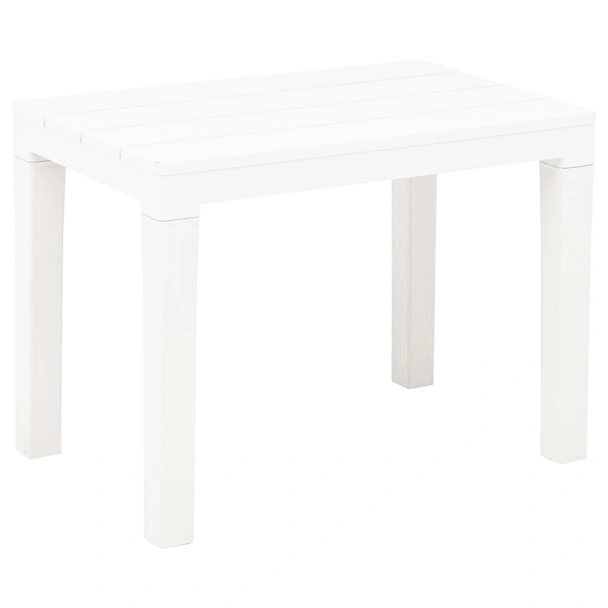 Градински пейки 60 × 38,5 × 45 см бели — полиетилен — 2 бр - Image 2
