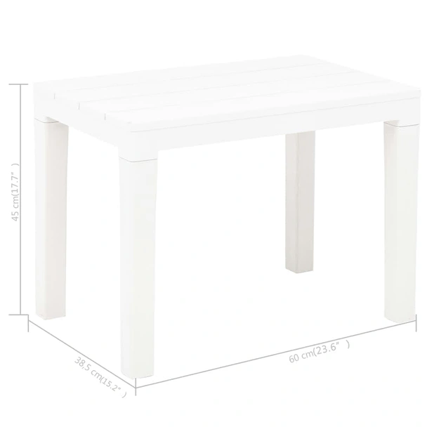 Градински пейки 60 × 38,5 × 45 см бели — полиетилен — 2 бр - Image 6