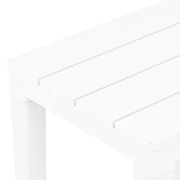 Градински пейки 60 × 38,5 × 45 см бели — полиетилен — 2 бр - Image 5