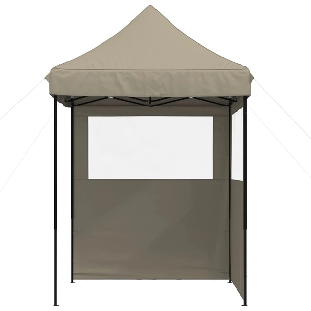 Pop-up парти шатра 2 x 2 м таупе — оксфорд с PVC — 2 стени — стомана - Image 3