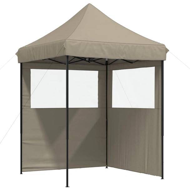 Pop-up парти шатра 2 x 2 м таупе — оксфорд с PVC — 2 стени — стомана - Image 2