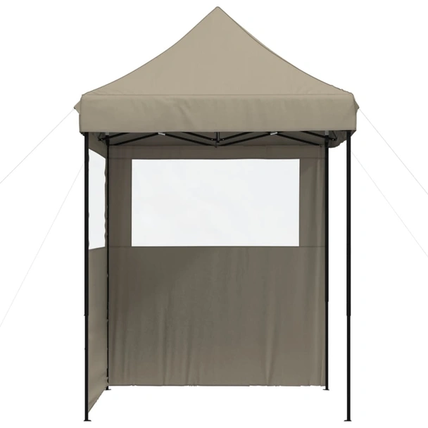 Pop-up парти шатра 2 x 2 м таупе — оксфорд с PVC — 2 стени — стомана - Image 5