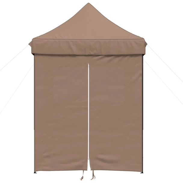 Pop-up парти шатра 2 x 2 м кафява — оксфорд с PVC — 4 стени — стомана - Image 3