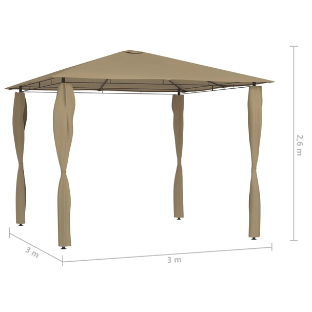 Шатра 3 x 3 м таупе — текстил 160 г/м² — покривала на стълбове - Image 4