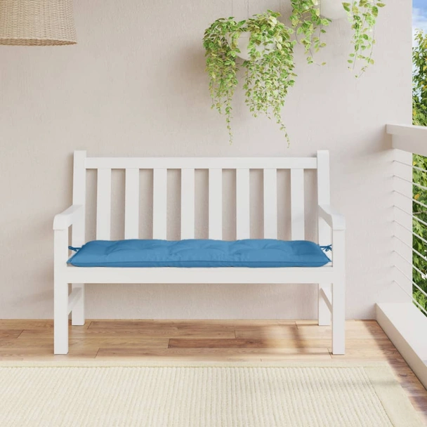 Възглавница за пейка 120x50x7 см синя меланж — полиестер - Image 3