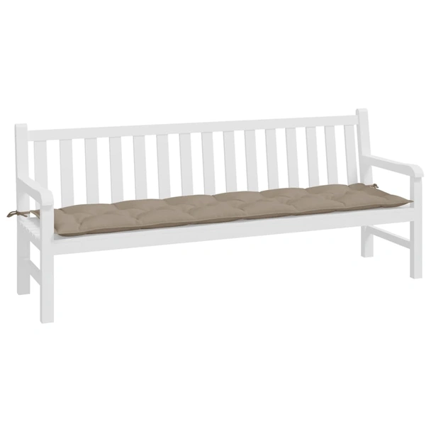 Възглавница за градинска пейка таупе 200x50x7 см оксфорд плат - Image 3