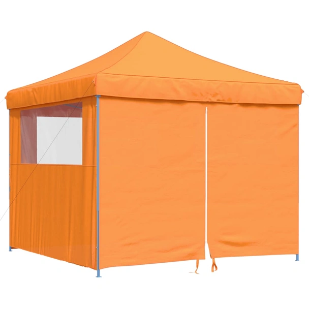 Pop-up парти шатра 2,9 x 2,9 м оранжева — оксфорд с PVC — 4 стени — стомана - Image 2