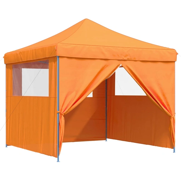 Pop-up парти шатра 2,9 x 2,9 м оранжева — оксфорд с PVC — 4 стени — стомана - Image 7