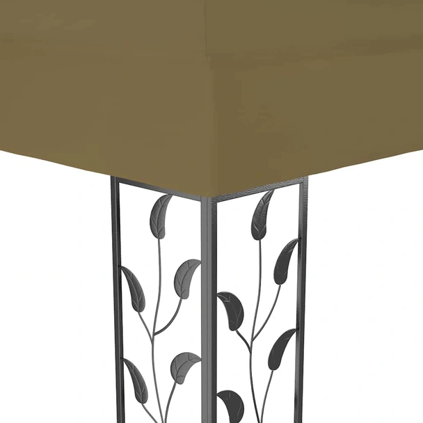 Шатра 4 x 3 м таупе — полиестер 180 г/м² — двоен покрив и LED — стомана - Image 6