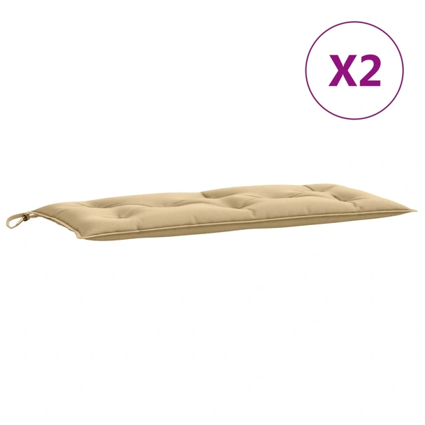 Възглавници за пейка 2 бр 100x50x7 см бежови — 100% полиестер - Image 4