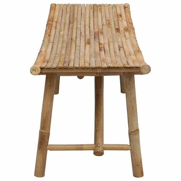 Градинска пейка 110 × 45 × 50 см — бамбук — извит дизайн - Image 5