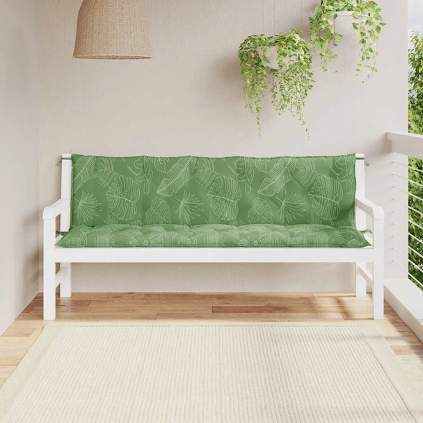 Възглавници за пейка 180x50x7 см, 2 бр — десен листа — оксфорд плат - Image 3