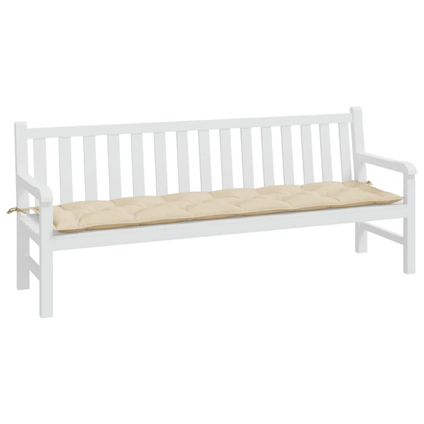 Възглавница за пейка 200x50x7 см бежова — оксфорд плат - Image 3