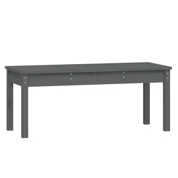 Градинска пейка 109×44×45 см сива — борово дърво масив - Image 2