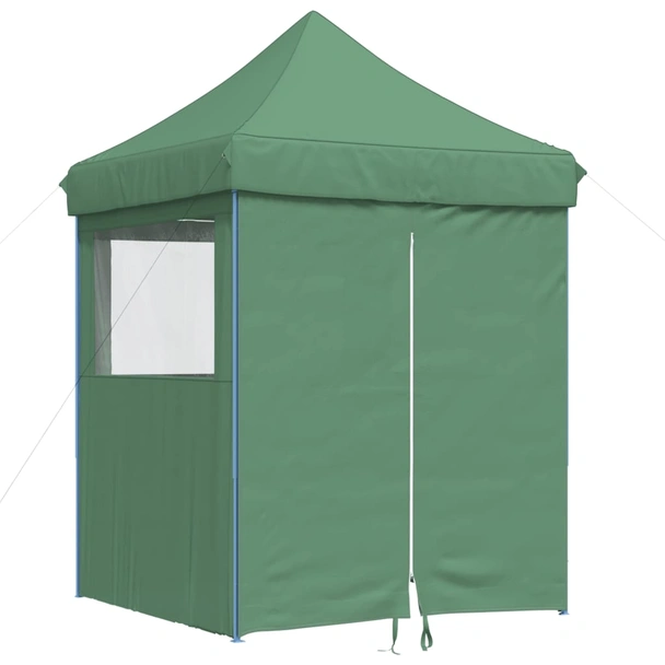 Pop-up парти шатра 2 x 2 м зелена — оксфорд с PVC — 4 стени — стомана - Image 2
