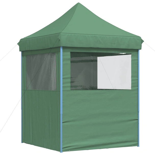 Pop-up парти шатра 2 x 2 м зелена — оксфорд с PVC — 4 стени — стомана - Image 5