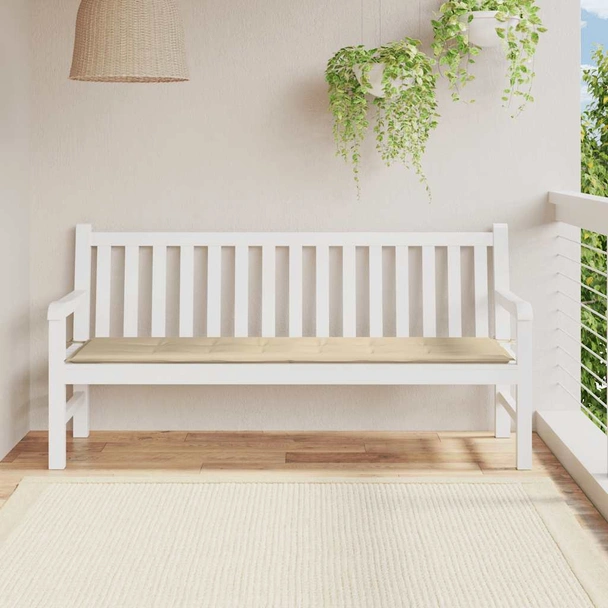 Възглавница за градинска пейка 180x50x3 см бежова — оксфорд