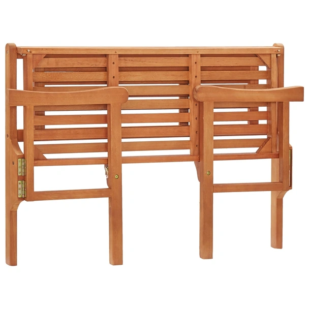 Сгъваема градинска пейка 120 × 53 × 81 см кафява — евкалиптово дърво масив - Image 6