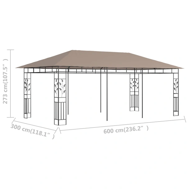 Шатра 6 x 3 м таупе — полиестер 180 г/м² — мрежи против комари - Image 6