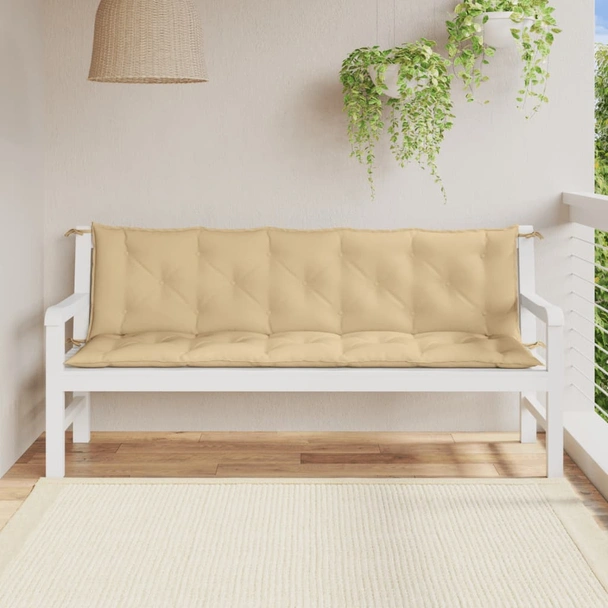 Възглавници за пейка 180x50x7 см бежови — комплект 2 бр - Image 3