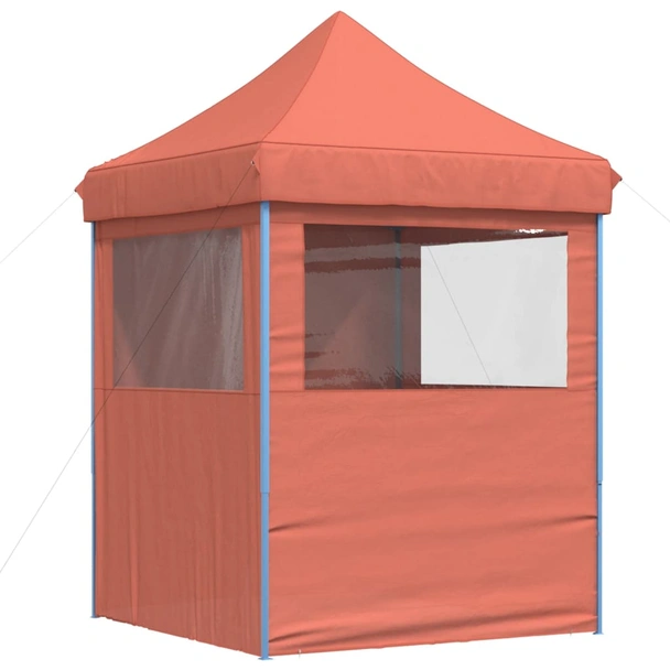Pop-up парти шатра 2 x 2 м теракота — оксфорд с PVC — 4 стени — стомана - Image 5