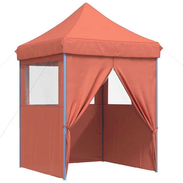 Pop-up парти шатра 2 x 2 м теракота — оксфорд с PVC — 4 стени — стомана - Image 6