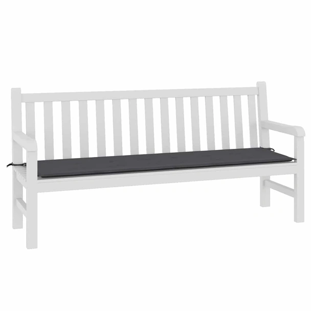 Възглавница за градинска пейка 180x50x3 см антрацит — оксфорд плат - Image 3