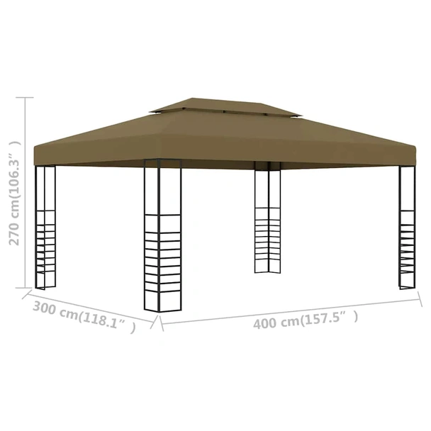 Шатра 3 x 4 м таупе — полиестер 180 г/м² — PA покритие — стомана - Image 6