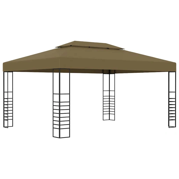 Шатра 3 x 4 м таупе — полиестер 180 г/м² — PA покритие — стомана