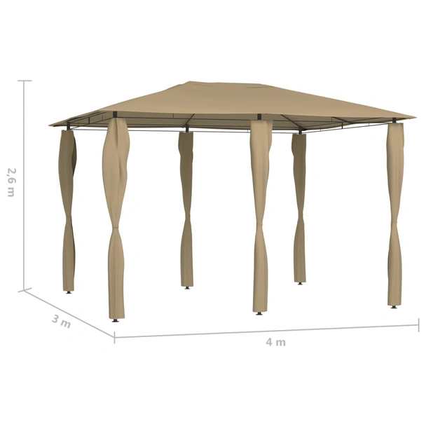 Шатра 3 x 4 м таупе — текстил 160 г/м² — покривала на стълбове - Image 4