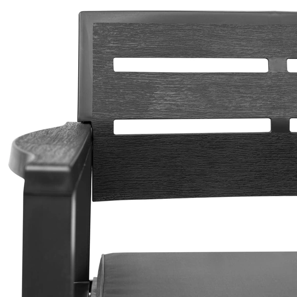 2-местна пейка с възглавници 133 × 65 × 74,5 см антрацит — полиетилен - Image 4