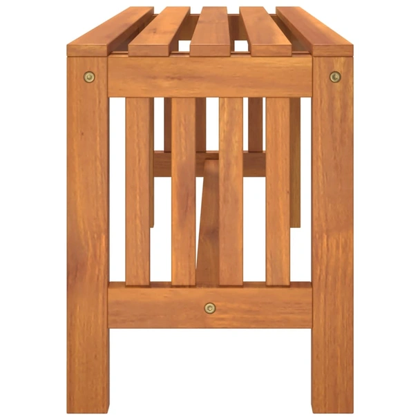 Градинска пейка 110×35×45 см — масивно евкалиптово дърво — с летви - Image 4