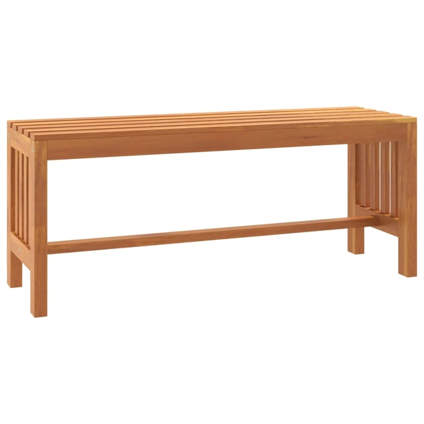 Градинска пейка 110×35×45 см — масивно евкалиптово дърво — с летви - Image 2